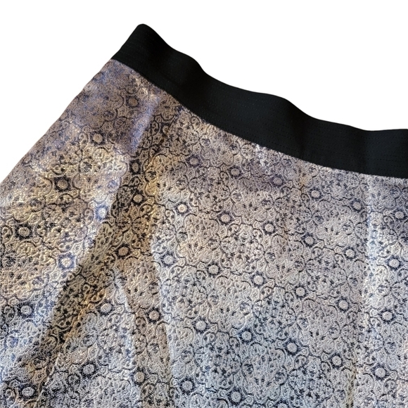 NARCISCO Rodriguez Brocade Skirt Gold Blue Black 6 Elegant  Pockets T11 - Picture 3 of 6